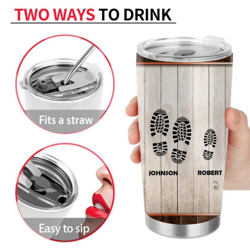 Custom Personalized Step Dad Thank You Tumbler - Gift Idea For Step Dad - Thank You For Being The Dad