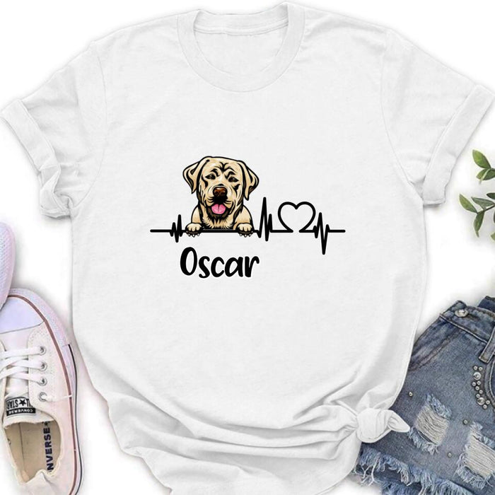 Custom Personalized Heartbeat Dog/Cat Shirt/ Pullover Hoodie - Upto 2 Pets - Gift Idea For Dog/ Cat Lover