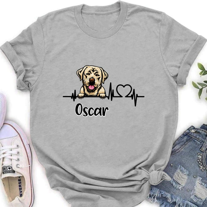 Custom Personalized Heartbeat Dog/Cat Shirt/ Pullover Hoodie - Upto 2 Pets - Gift Idea For Dog/ Cat Lover