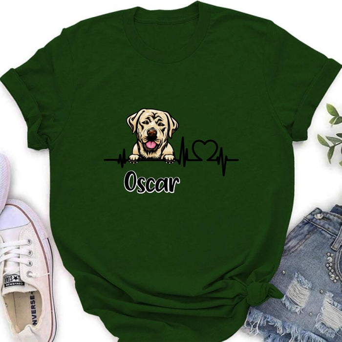 Custom Personalized Heartbeat Dog/Cat Shirt/ Pullover Hoodie - Upto 2 Pets - Gift Idea For Dog/ Cat Lover