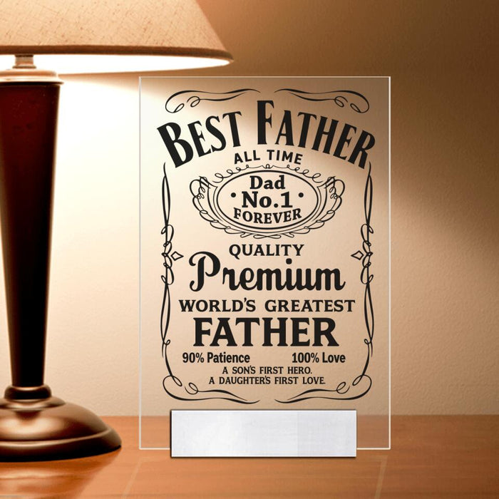 Custom Personalized Best Father Acrylic Plaque - Gift Idea For Father's Day - Best Father All Time