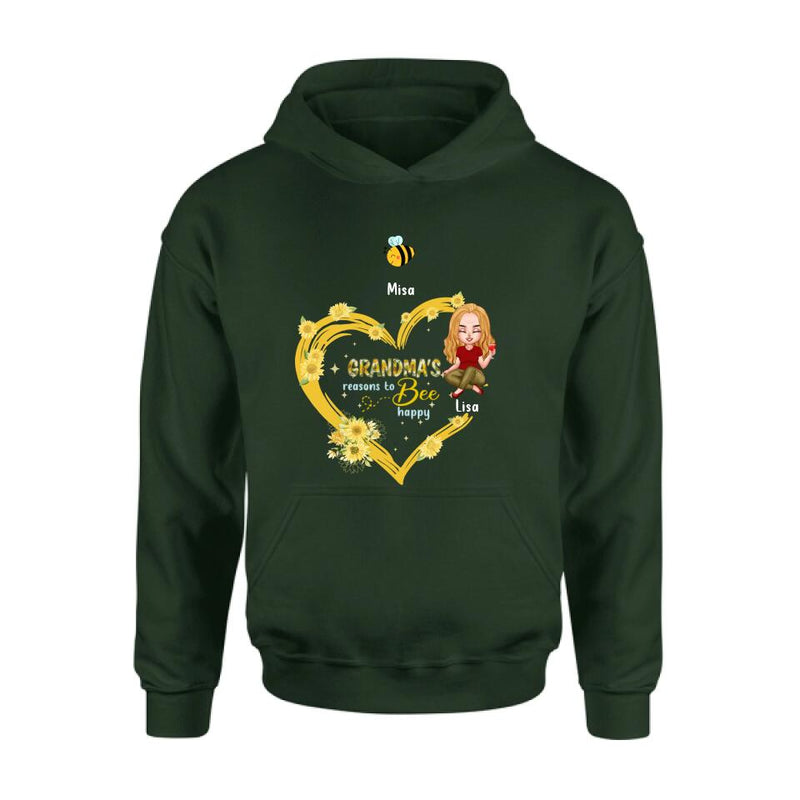 Personalized Grandma Shirt - Up to 6 Kids - Mother's Day Gift For Grandma - Grandma's Reasons To Bee Happy