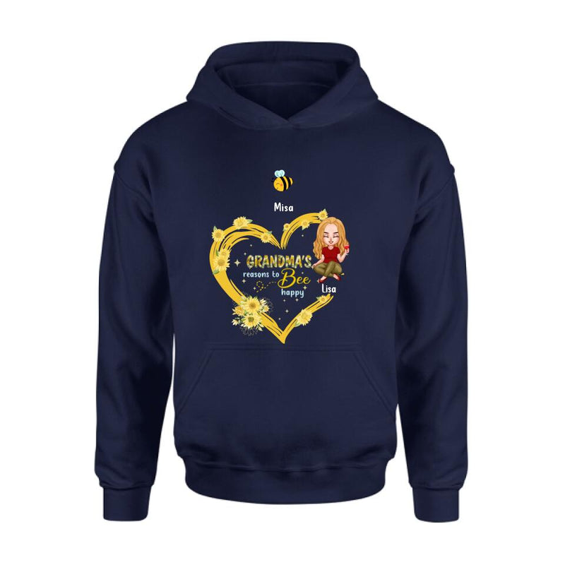 Personalized Grandma Shirt - Up to 6 Kids - Mother's Day Gift For Grandma - Grandma's Reasons To Bee Happy