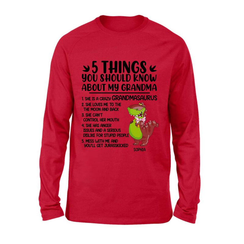 Personalized Grandmasaurus Shirt/Hoodie - Gift Idea For Grandma/Mother's Day - 5 Things You Should Know About My Grandma