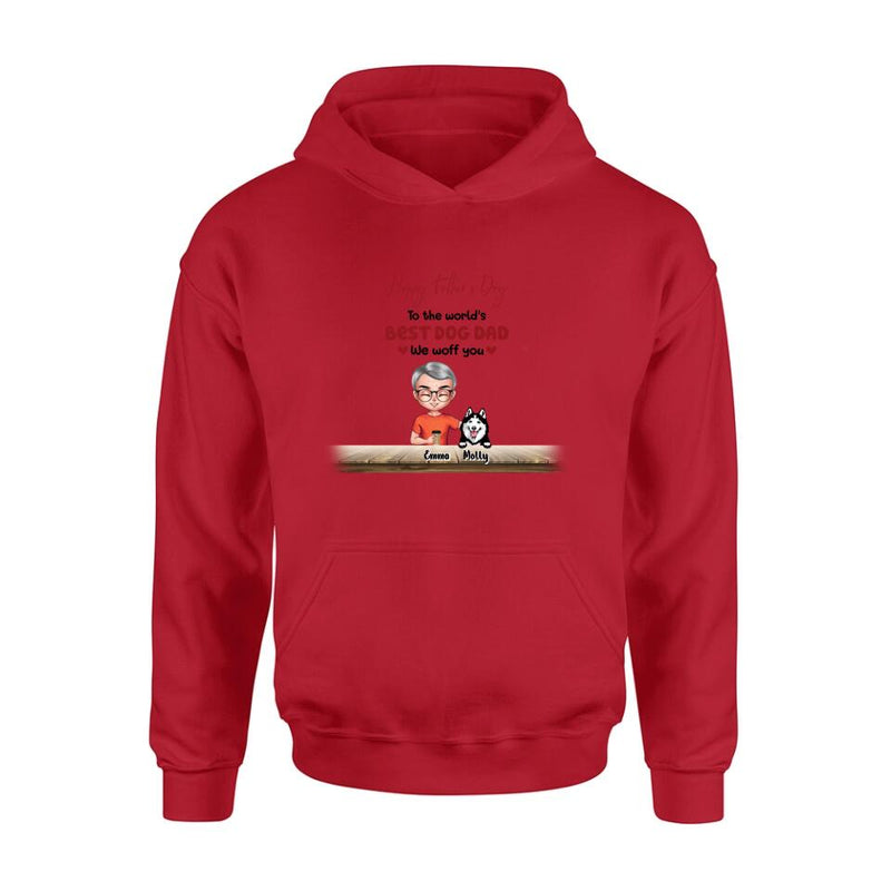 Personalized Dog Mom/Dog Dad Shirt/Pullover Hoodie - Man/Woman With Up to 6 Dogs - Mother's Day/ Father's Day Gift Idea For Dog Lover