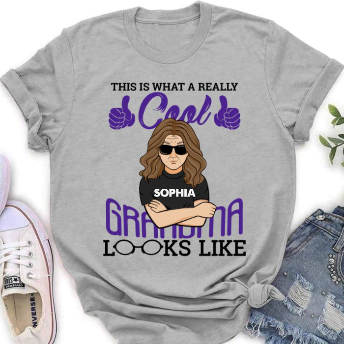 Custom Personalized Cool Grandma/Grandpa Shirt/Hoodie - Gift Idea For Grandparents - This Is What A Really Cool Grandma/Grandpa Looks Like