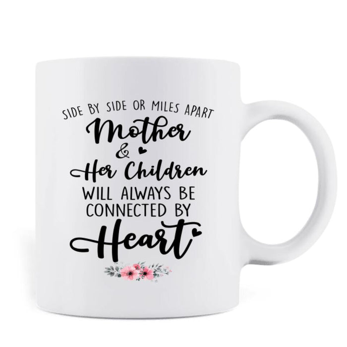 Custom Personalized Mother & Daughter Coffee Mug - Up to 4 Daughters - Mother And Her Children Forever Linked Together