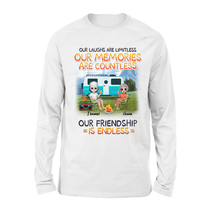 Custom Personalized Mountain Camping Friends Shirt/ Pullover Hoodie - Upto 8 People - Best Gift For Camping Lovers - We're More Than Just Camping Friends