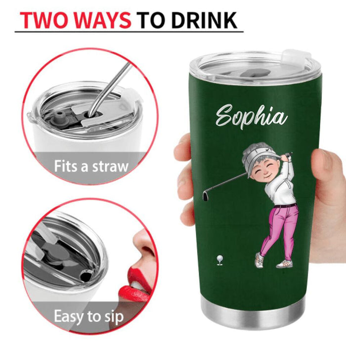 Custom Personalized Grandma Golf Tumbler - Gift Idea For Grandma/ Golf Lover - Some Grandmas Knit Real Grandmas Play Golf