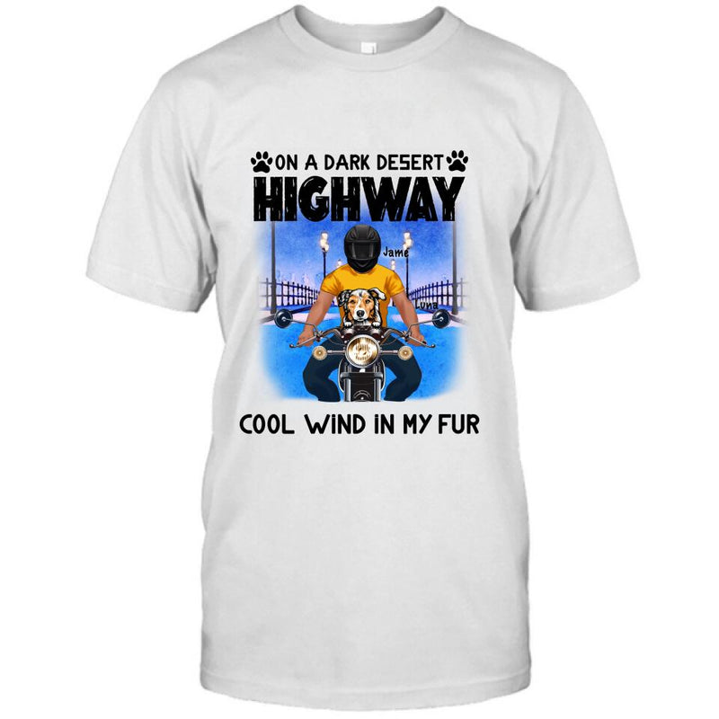 Personalized Dog With Bikers T-shirt - Gift For Dog Lover - Up to 3 Dogs - Cool Wind In My Fur