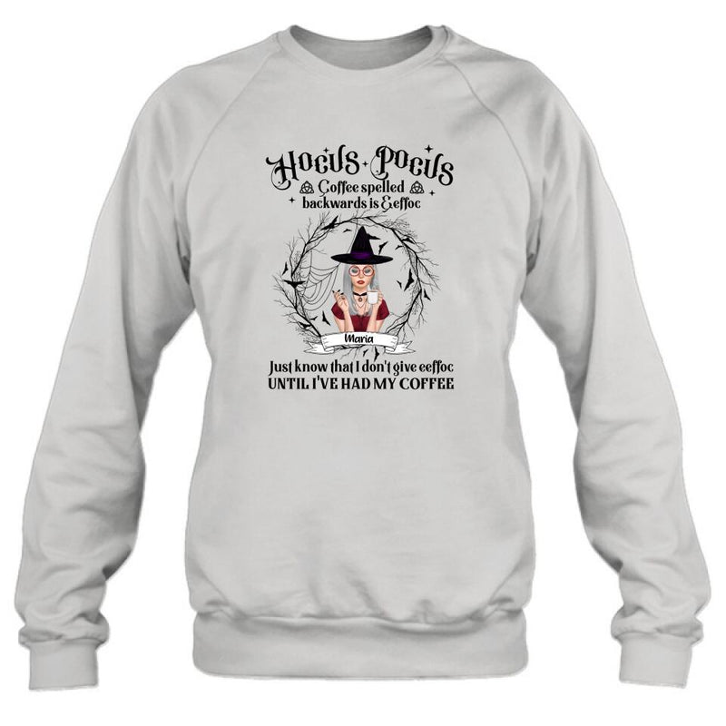 Personalized Witch T-Shirt/Hoodie - Gift for Friends, Halloween - Coffee Spelled Backwards - RYXW2G