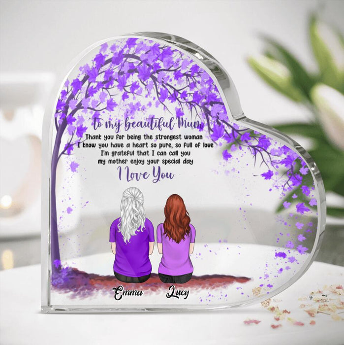 Custom Personalized Beautiful Mom Heart-Shaped Acrylic Plaque - Upto 5 People - Gift Idea For Mother's Day - First My Mother Forever My Friend