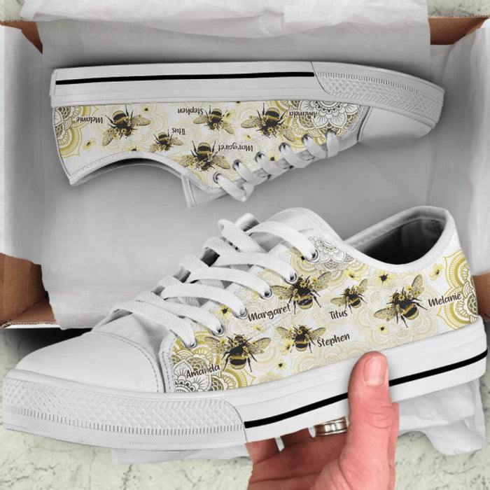 Custom Personalized Bee Sneakers - Upto 5 Bees - Best Gift For Bee Lover