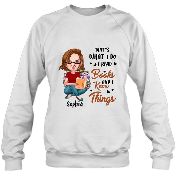 Custom Personalized Just A Girl Who Loves Books Shirt/ Pullover Hoodie - Gift Idea For Books Lover