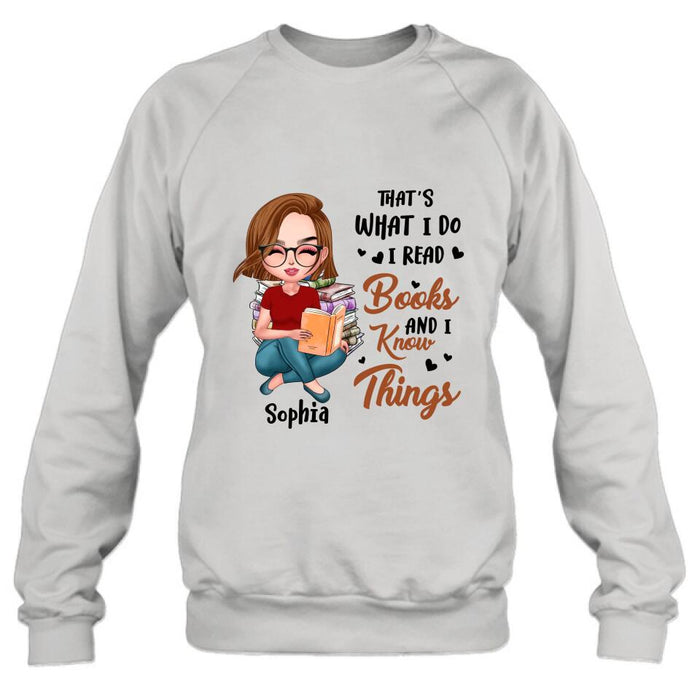 Custom Personalized Just A Girl Who Loves Books Shirt/ Pullover Hoodie - Gift Idea For Books Lover