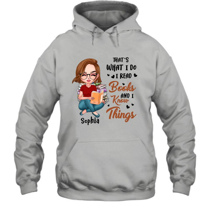 Custom Personalized Just A Girl Who Loves Books Shirt/ Pullover Hoodie - Gift Idea For Books Lover