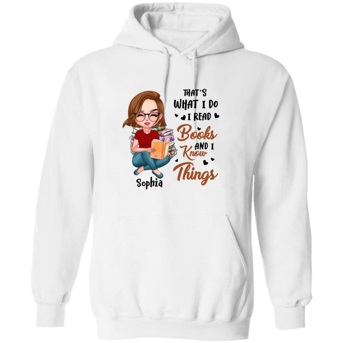 Custom Personalized Just A Girl Who Loves Books Shirt/ Pullover Hoodie - Gift Idea For Books Lover