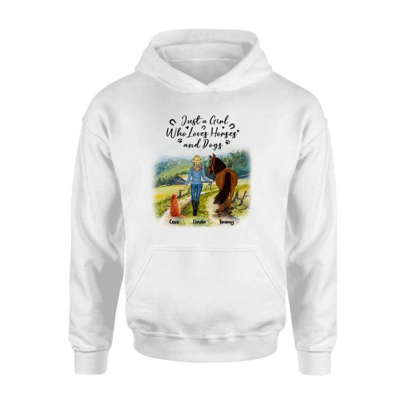 Personalized Horse And Dog Shirt - Up to 2 Horses And 4 Dogs - Best Gift For Horse/Dog Lover
