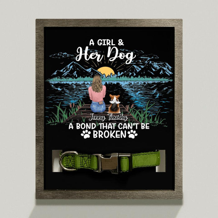 Personalized Memorial Dog Loss Frame - Up To 5 Dogs - Gift Idea For Dog Lovers - A Girl And Her Dog A Bond That Can't Be Broken