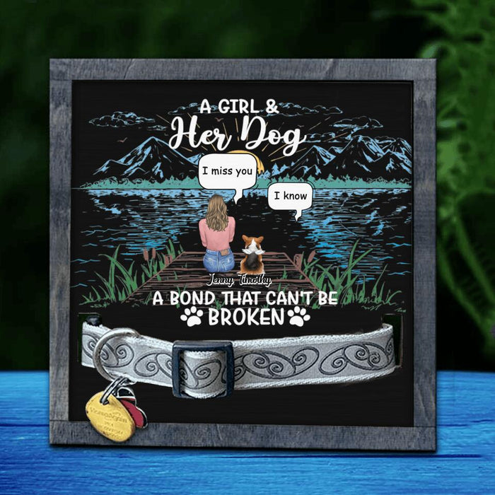 Personalized Memorial Dog Loss Frame - Up To 5 Dogs - Gift Idea For Dog Lovers - A Girl And Her Dog A Bond That Can't Be Broken