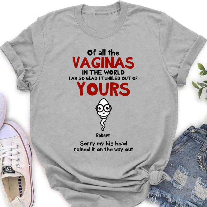 Custom Personalized Mother Shirt - Gift Idea For Mother's Day - Sorry My Big Head Ruined It On The Way Out