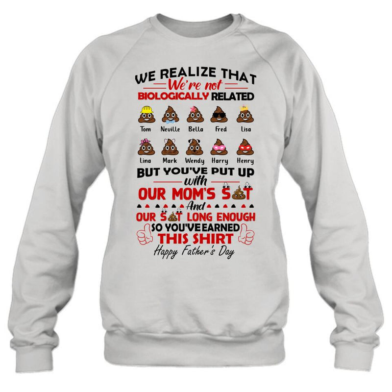 Personalized Step Dad Shirt - Up to 10 Kids - Gift Idea For Father's Day - Happy Father's Day