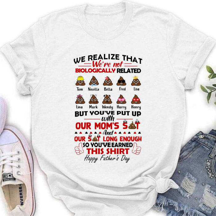 Custom Personalized Step Dad Shirt - Upto 10 Kids - Gift Idea For Father's Day - Happy Father's Day