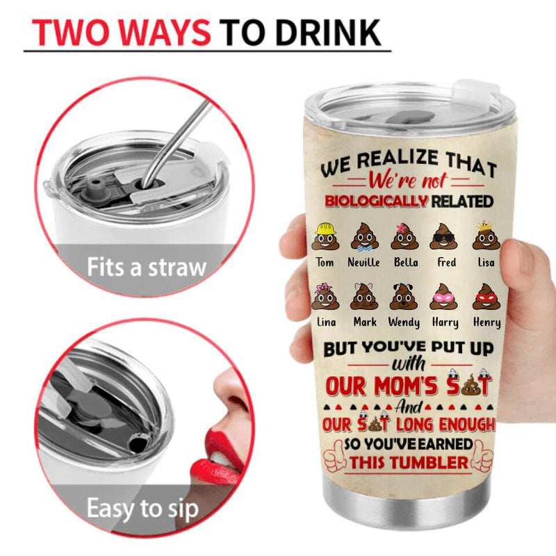 Personalized Step Dad Tumbler - Up to 10 Kids - Gift Idea For Father's Day - Happy Father's Day