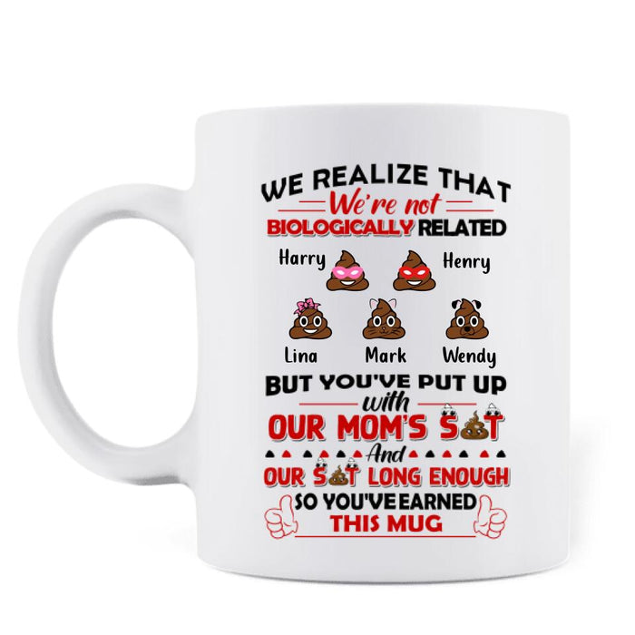 Custom Personalized Step Dad Mug - Upto 5 Kids - Gift Idea For Father's Day - Happy Father's Day