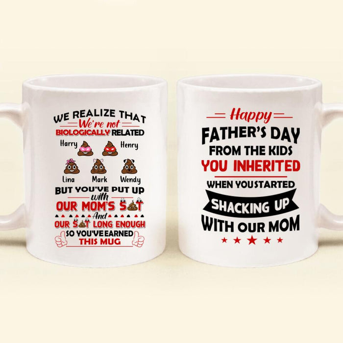 Custom Personalized Step Dad Mug - Upto 5 Kids - Gift Idea For Father's Day - Happy Father's Day