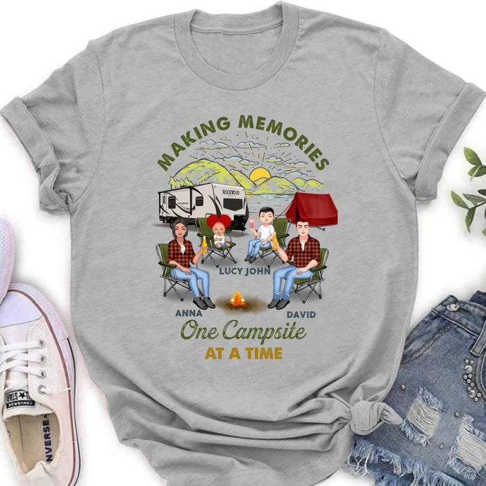 Custom Personalized Camping Shirt/ Hoodie - Gift Idea For Couple/ Family/ Camping Lovers - Making Memories One Campsite At A Time