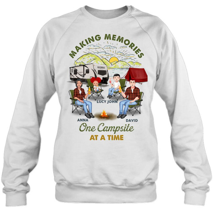 Custom Personalized Camping Shirt/ Hoodie - Gift Idea For Couple/ Family/ Camping Lovers - Making Memories One Campsite At A Time