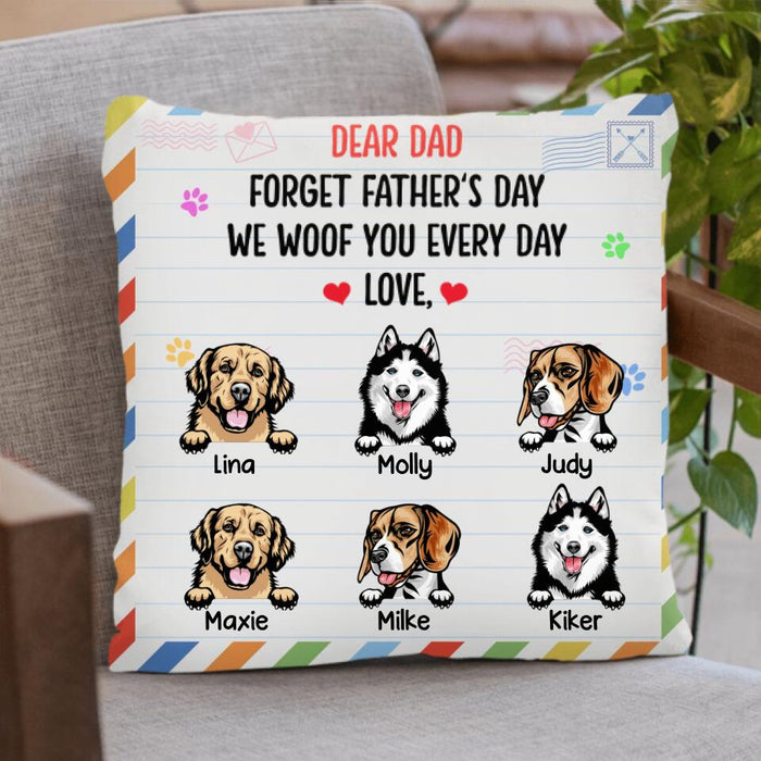 Custom Personalized Front Pet Pillow Cover - Gift Idea For Father's Day - We Woof You Everyday