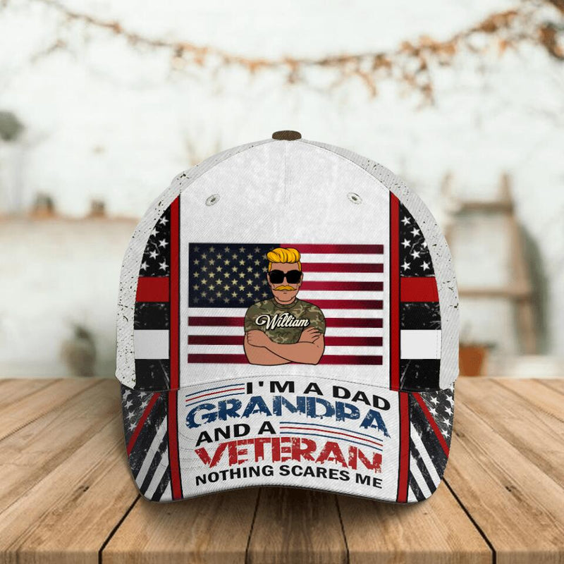 Personalized Grandpa Veteran Baseball Cap - Father's Day Idea For Veterans