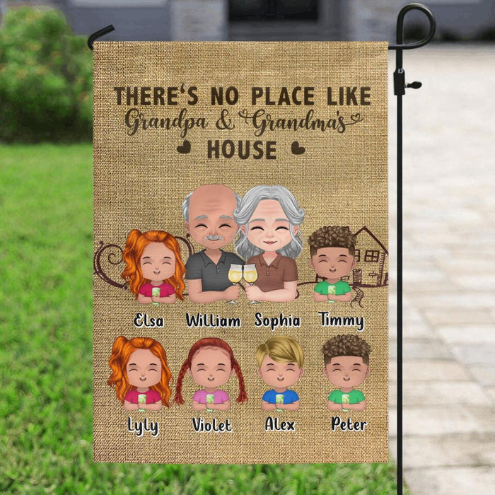 Custom Personalized Grandpa & Grandma House Flag Sign - Gift Idea For Grandparent