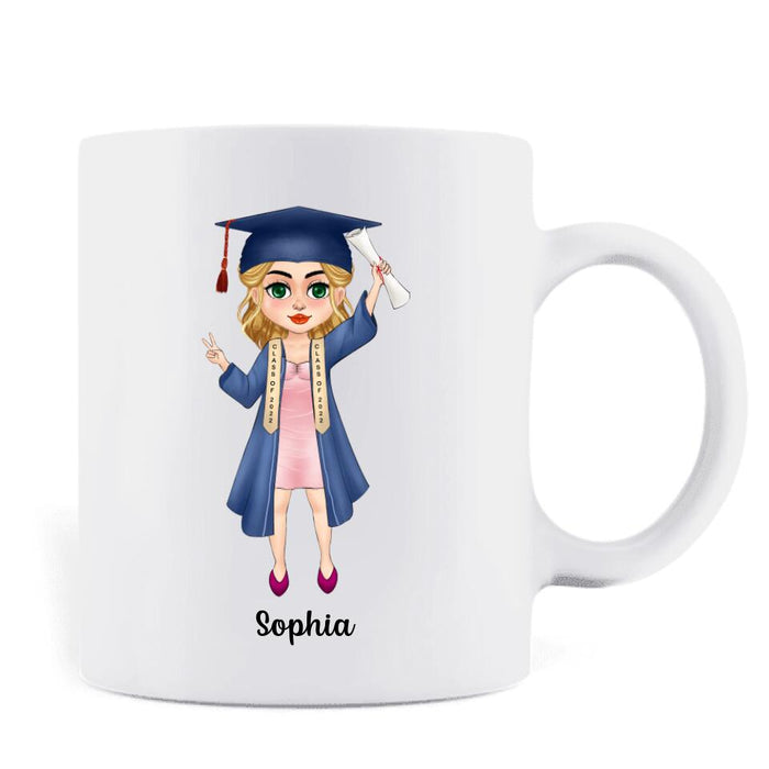 Personalized Proud Mom Of A 2022 Graduate Coffee Mug - Graduation Gift Idea For Family's Member