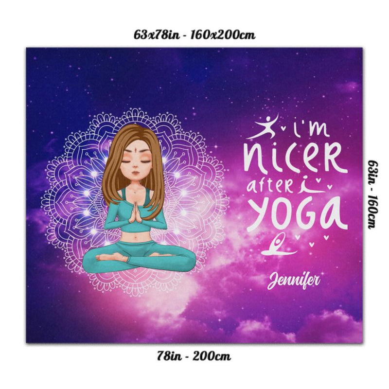 Custom Personalized Yoga Rug - Gift Idea For Yoga Lover/ Birthday - I'm Nicer After Yoga
