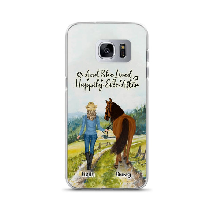 Custom Personalized Horse Girl Phone Case - Upto 4 Horses - Best Gift For Horse Lover - Just A Girl Who Loves Horses - Case For Iphone/Samsung