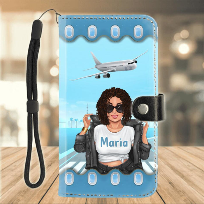 Custom Personalized Catch Flights Not Feelings Phone Wallet - Gift Idea For Bestie/ Traveling Lover