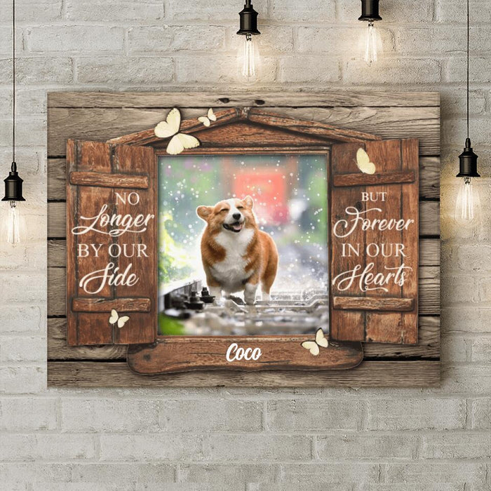 Personalized Memorial Pet Custom Photo Canvas - Memorial Gift Idea - No Longer By Our Side But Forever In Our Hearts