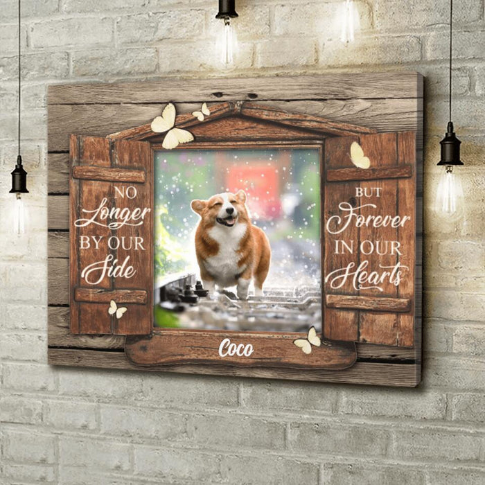 Personalized Memorial Pet Custom Photo Canvas - Memorial Gift Idea - No Longer By Our Side But Forever In Our Hearts