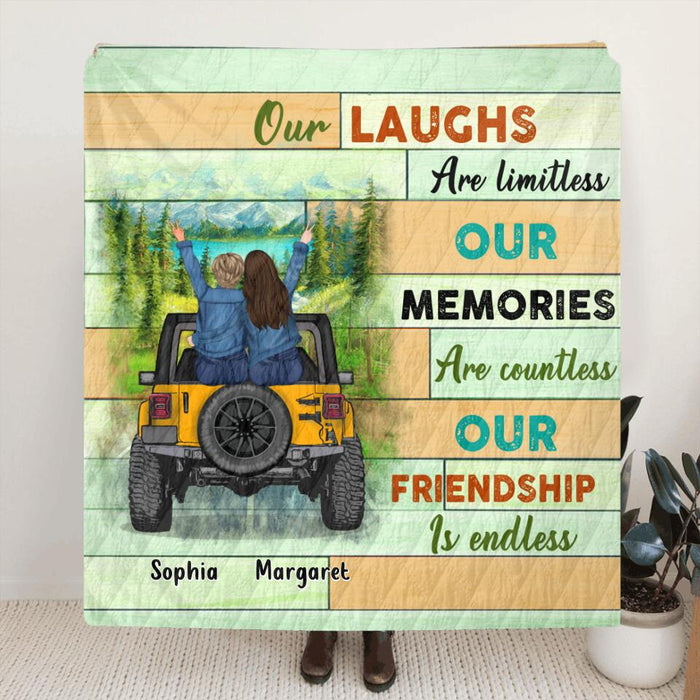 Custom Personalized Off-road Girl Blanket - Gift Idea For Best Friends - Our Friendship Is Endless