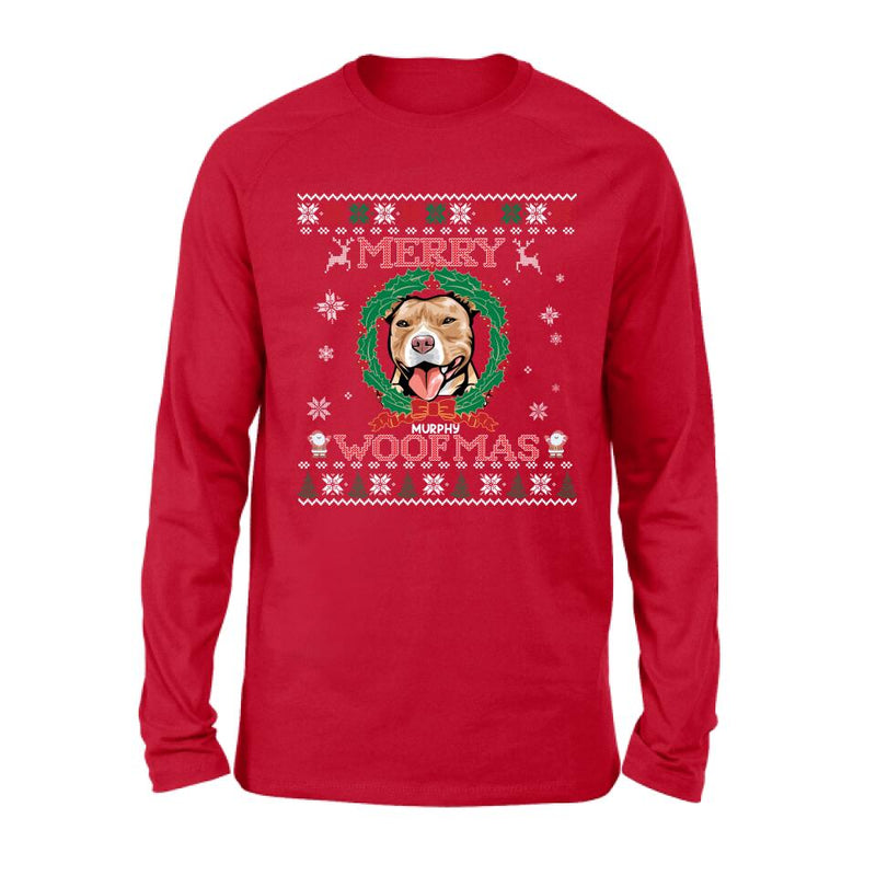 Personalized Dog Sweatshirt - Up to 5 Dogs - Best Gift For Dog Lover - Merry Woofmas