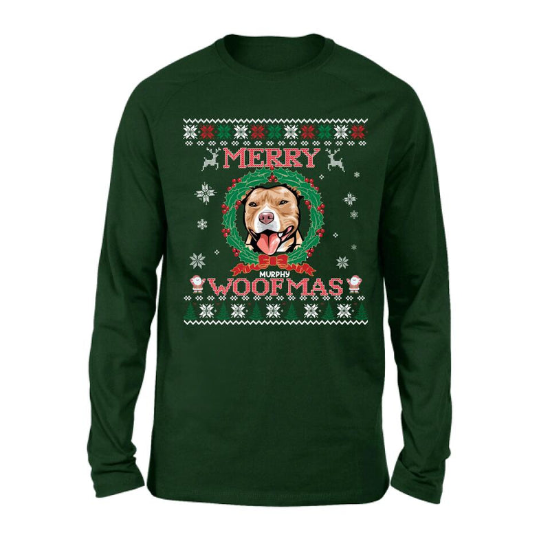Personalized Dog Sweatshirt - Up to 5 Dogs - Best Gift For Dog Lover - Merry Woofmas