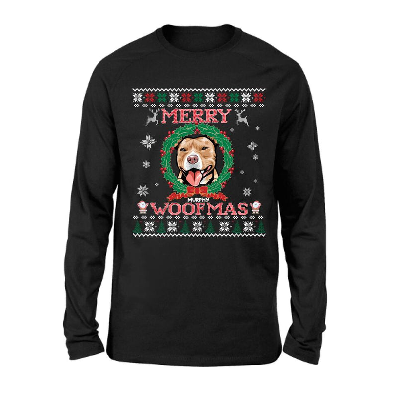 Personalized Dog Sweatshirt - Up to 5 Dogs - Best Gift For Dog Lover - Merry Woofmas