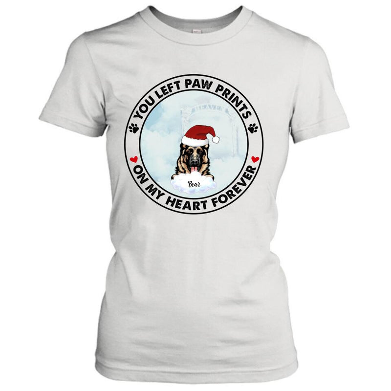 Personalized Pets In Heaven Shirt/Pullover Hoodie - Up to 3 Pets - Best Gift For Cat Lover/Dog Lover - You Left Paw Prints On My Heart Forever