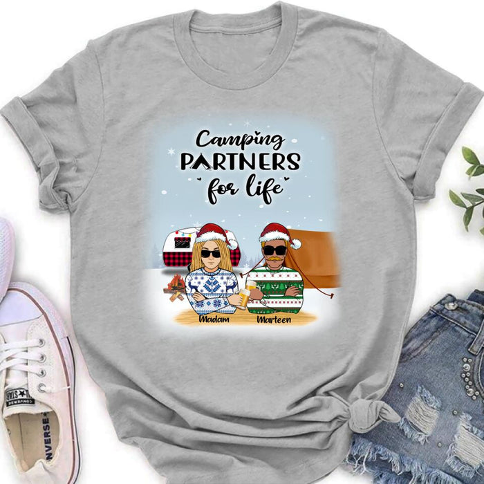 Custom Personalized Camping Front View Sweater/T-shirt - Gift For Camping Lovers - Camping Partners For Life