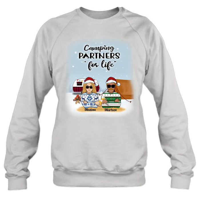 Custom Personalized Camping Front View Sweater/T-shirt - Gift For Camping Lovers - Camping Partners For Life