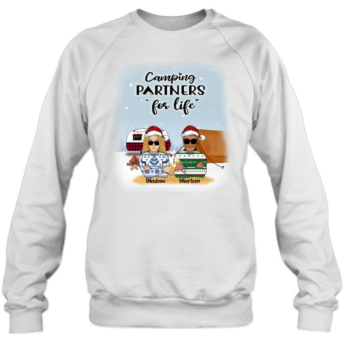 Custom Personalized Camping Front View Sweater/T-shirt - Gift For Camping Lovers - Camping Partners For Life