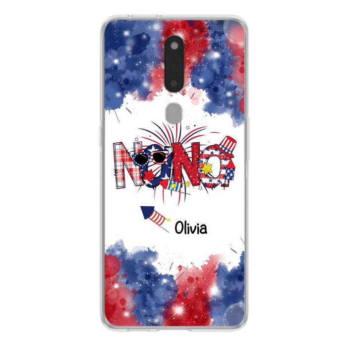 Custom Personalized Grandma Phone Case - 4th of July Mimi Phone Case With Child Names - Up To 10 Children - Gift Idea For Grandma - Cases For Oppo, Xiaomi And Huawei